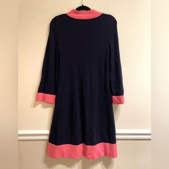 Boden Mara Wool Alpaca Blend Knit Dress Navy & Pink Size 2 - Picture 6 of 8